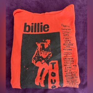 Billie Eilish. Orange tour hoodie. Never worn. Size small. 100% organic cotton.
